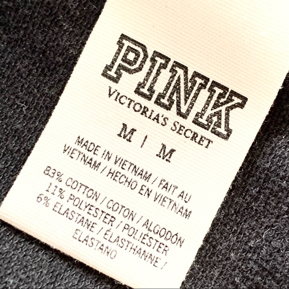 🌸Pink VS🌸 Black White Track Pants Jogger Sz Medium Drawstring - Picture 5 of 8